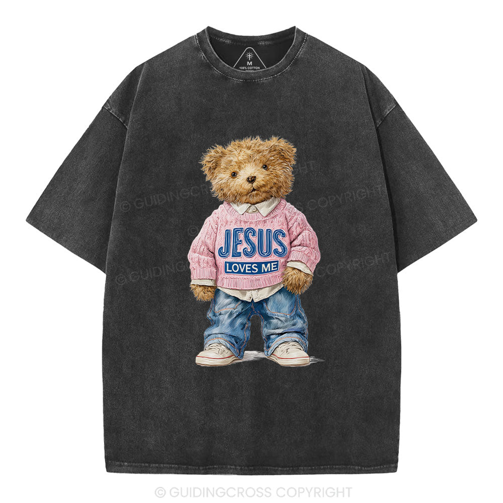 Jesus Loves Me Christian Washed T-Shirt