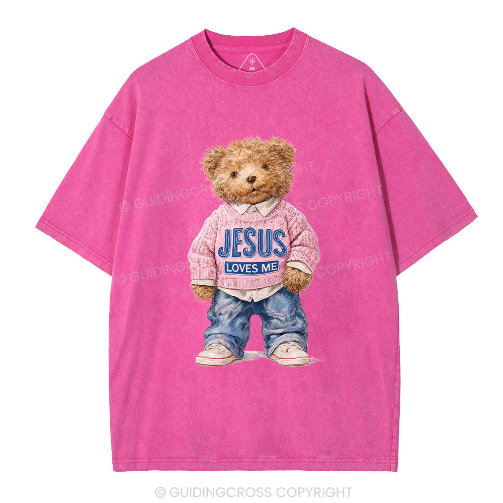 Jesus Loves Me Christian Washed T-Shirt