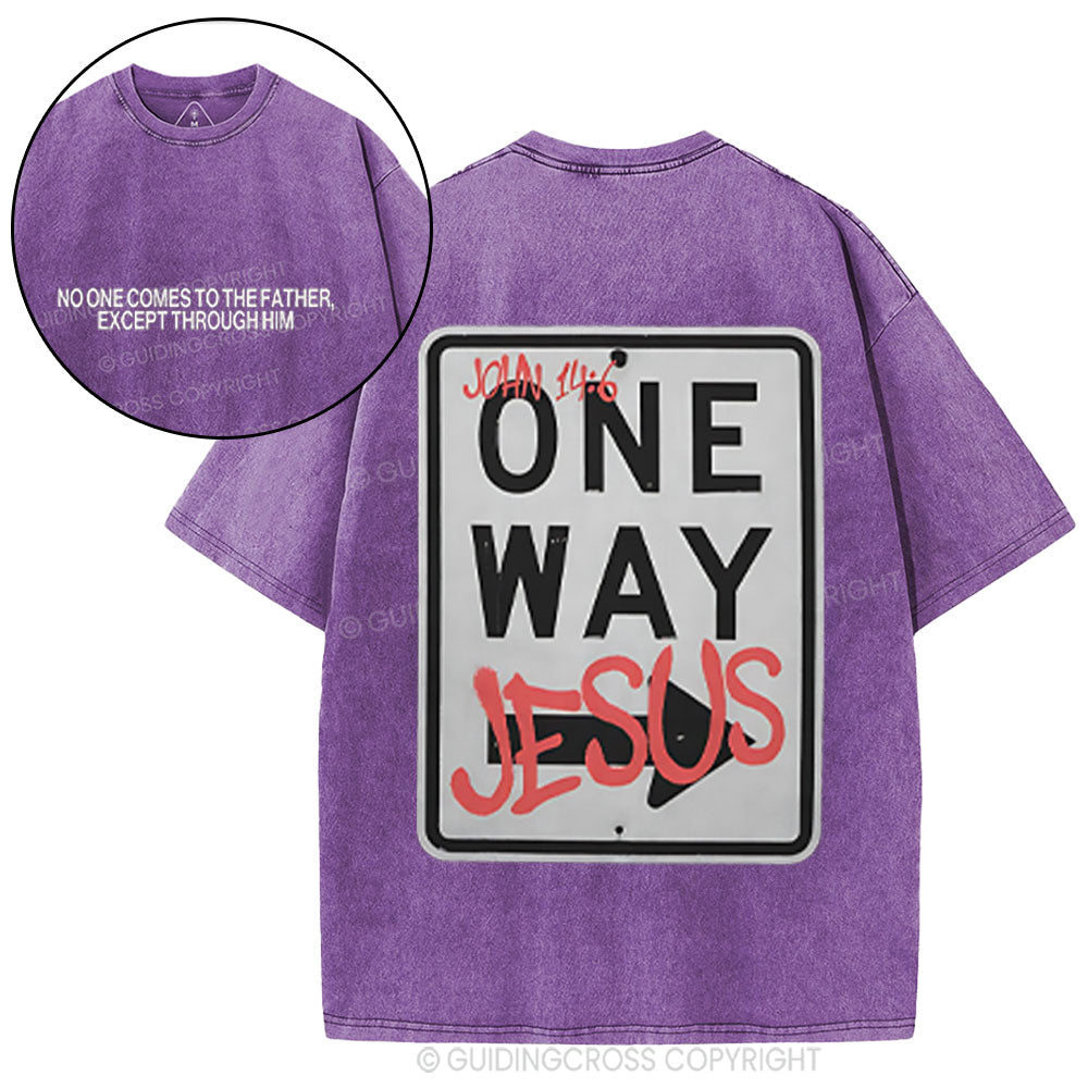 Jesus The One Way Christian Washed T-Shirt
