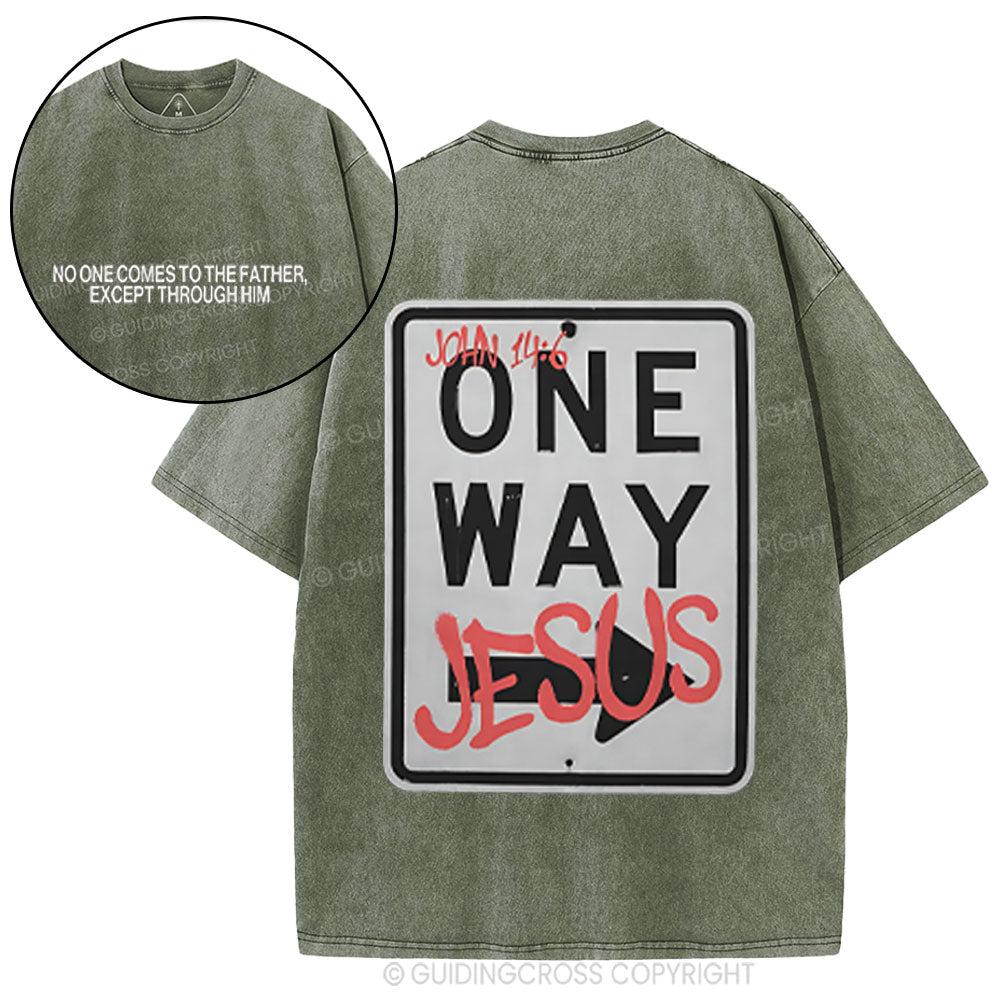 Jesus The One Way Christian Washed T-Shirt