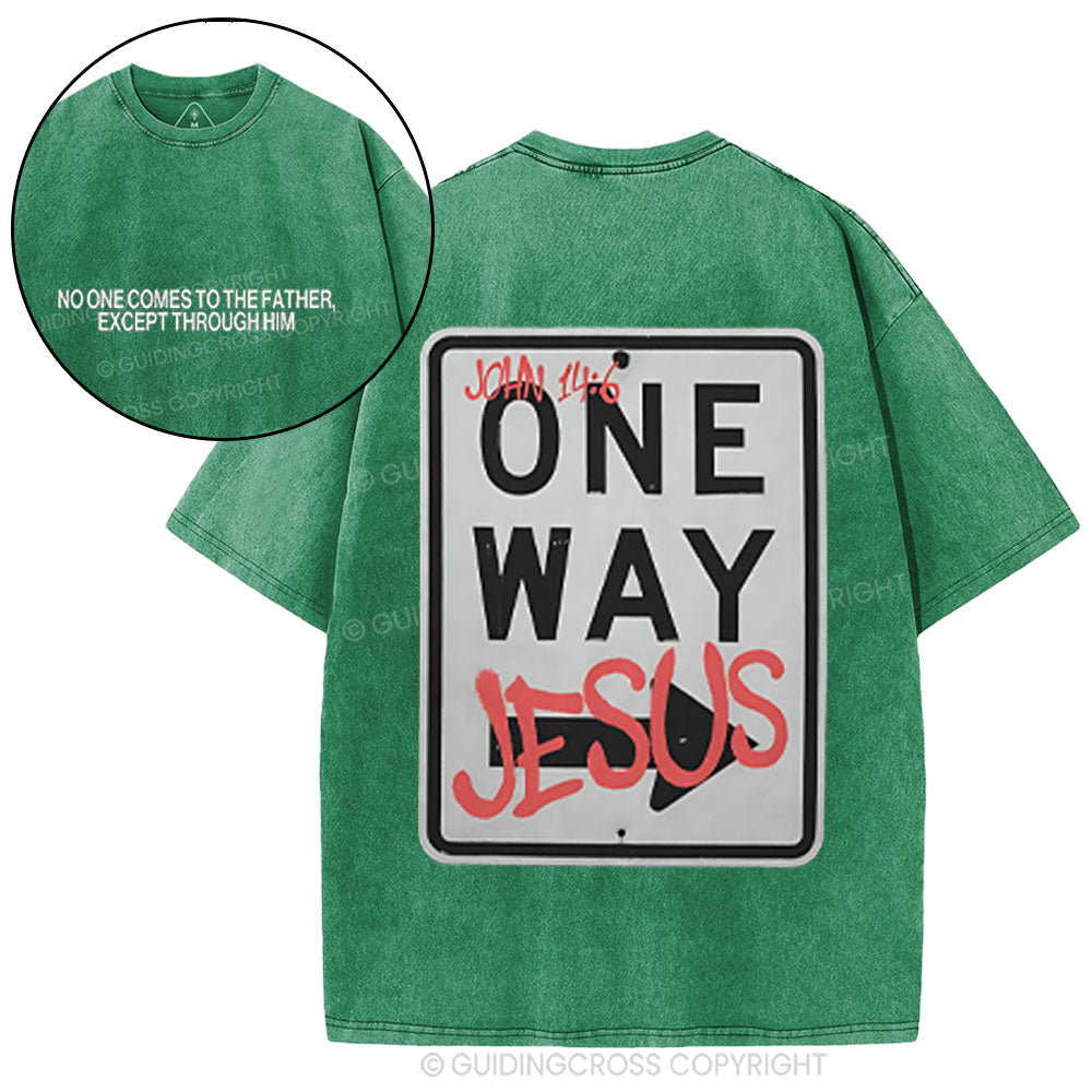 Jesus The One Way Christian Washed T-Shirt