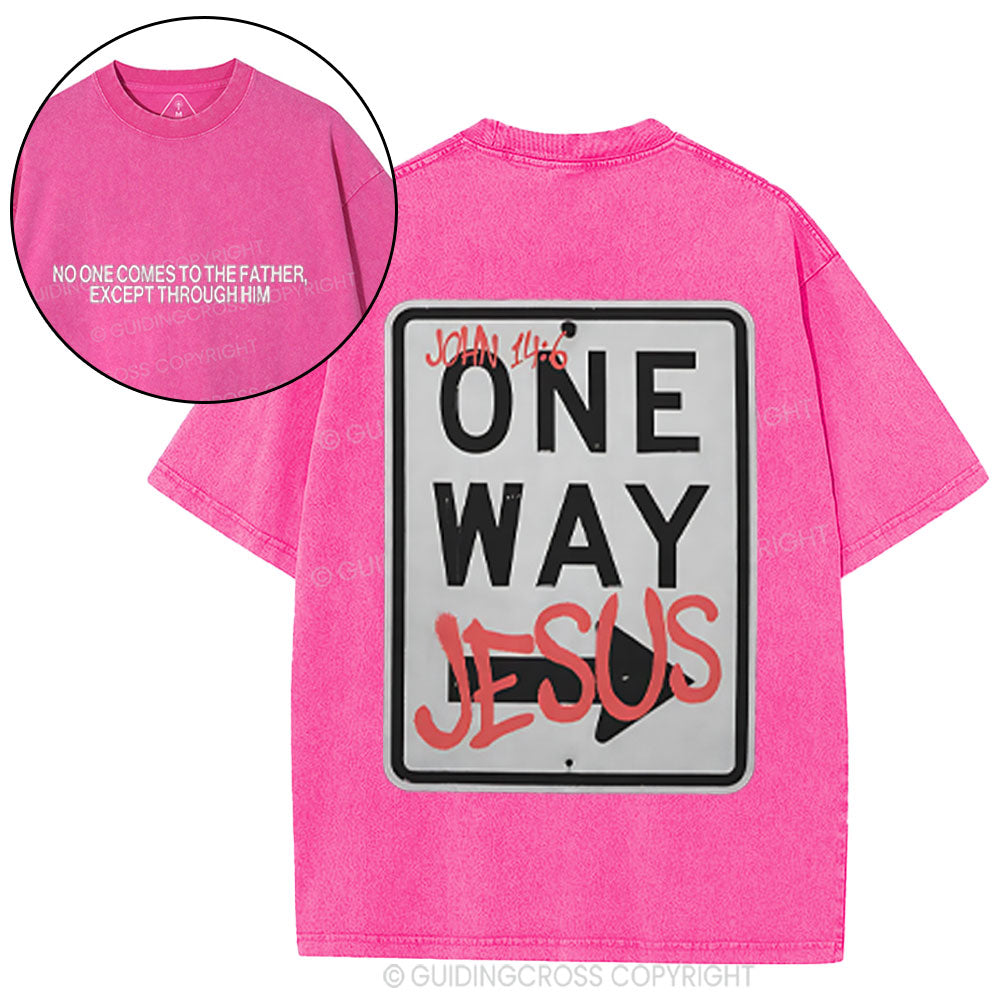 Jesus The One Way Christian Washed T-Shirt