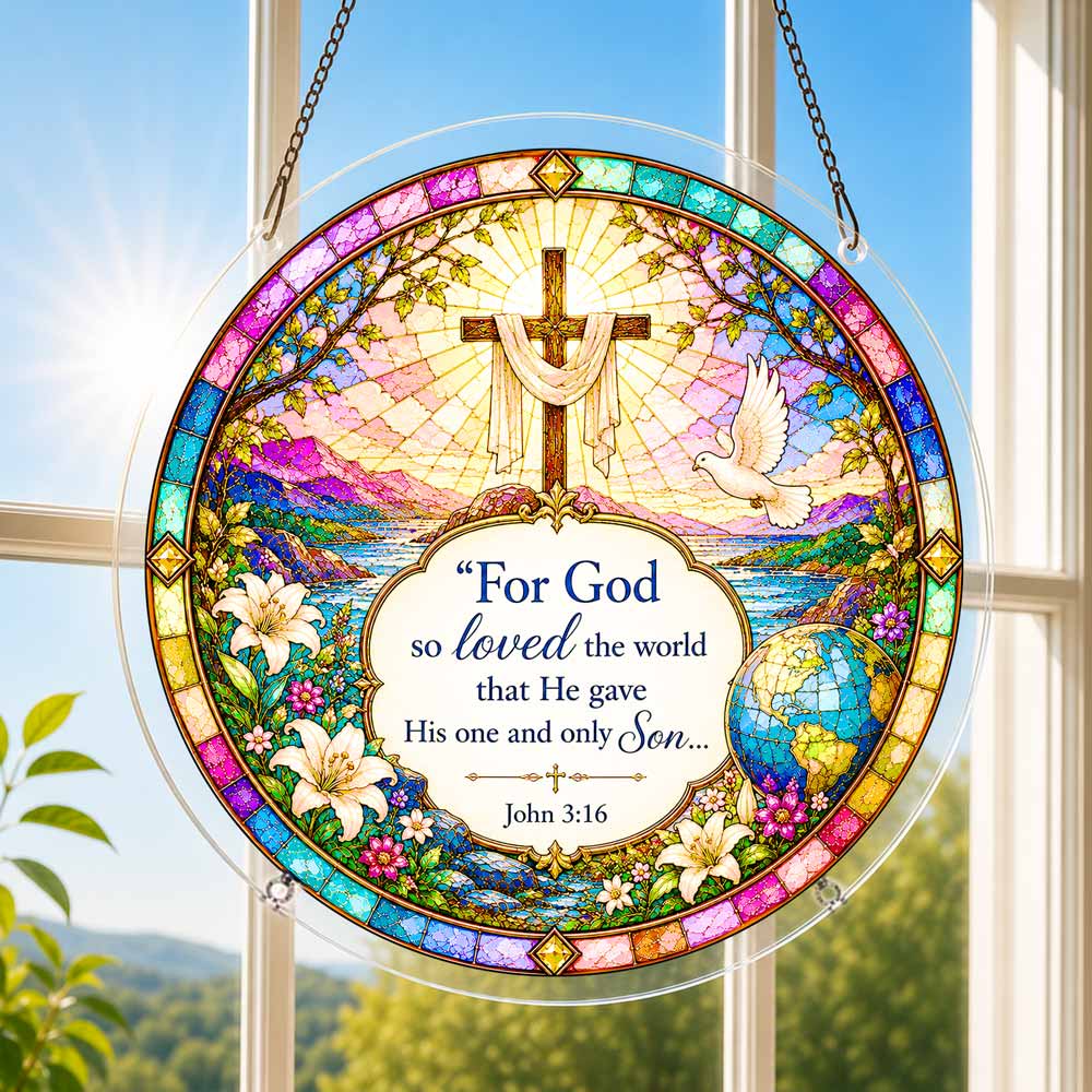 Acrylic Jigsaw Puzzle Suncatcher - John 3:16