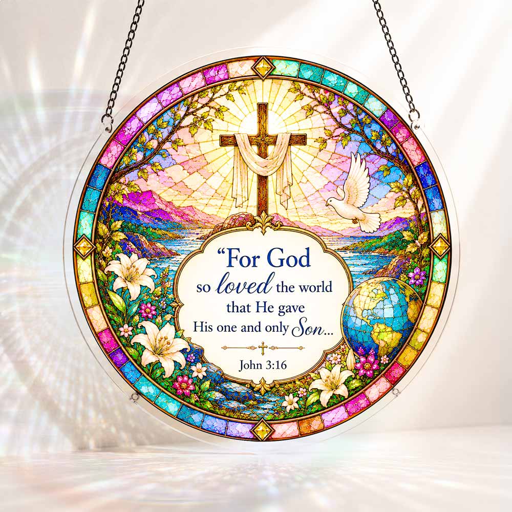 Acrylic Jigsaw Puzzle Suncatcher - John 3:16