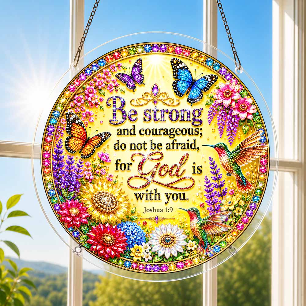 Acrylic Jigsaw Puzzle Suncatcher - Joshua 1:9