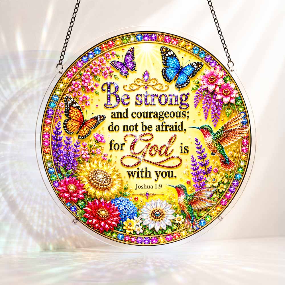Acrylic Jigsaw Puzzle Suncatcher - Joshua 1:9