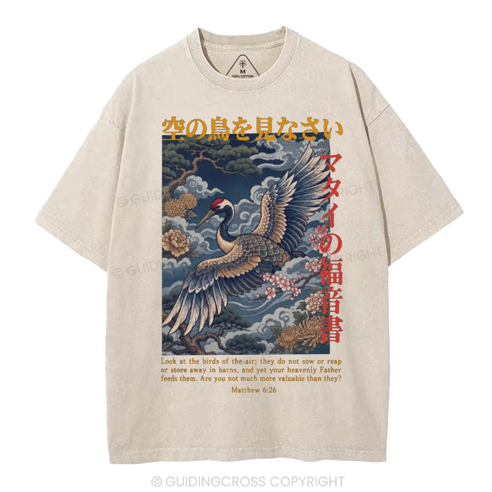 Look At The Birds Christian Washed T-Shirt