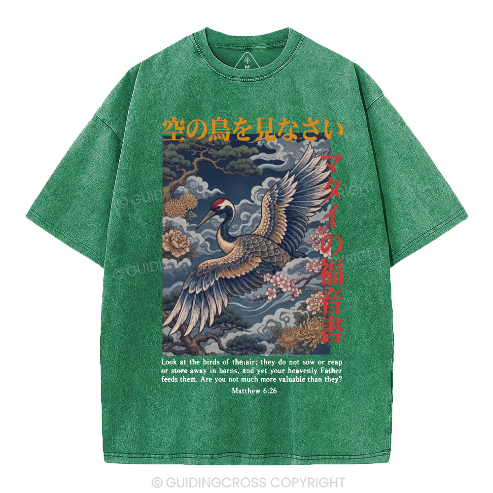 Look At The Birds Christian Washed T-Shirt