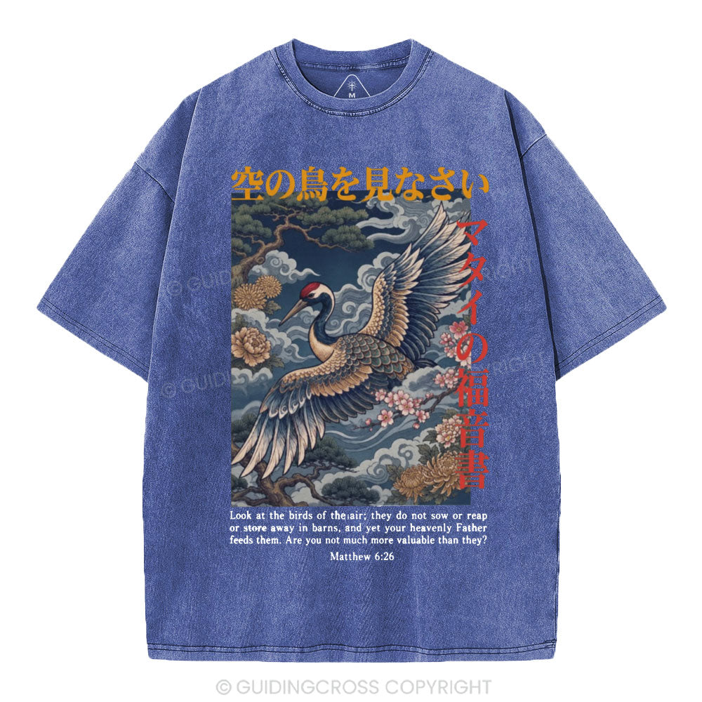 Look At The Birds Christian Washed T-Shirt