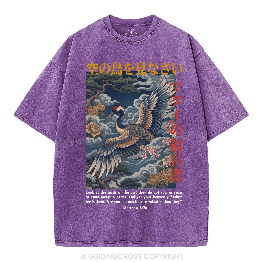 Look At The Birds Christian Washed T-Shirt