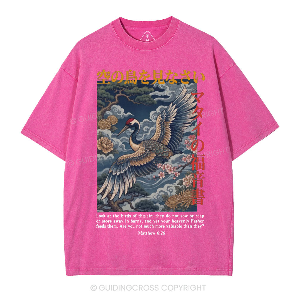 Look At The Birds Christian Washed T-Shirt