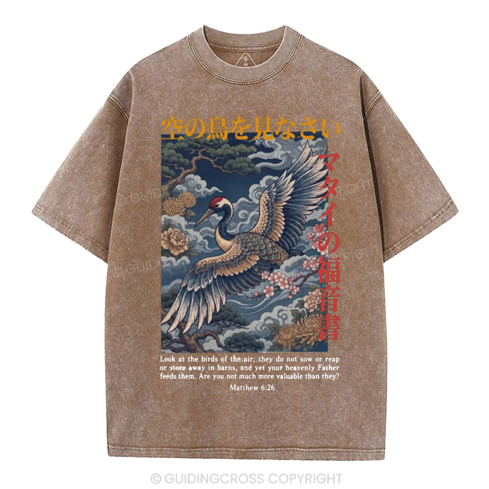 Look At The Birds Christian Washed T-Shirt