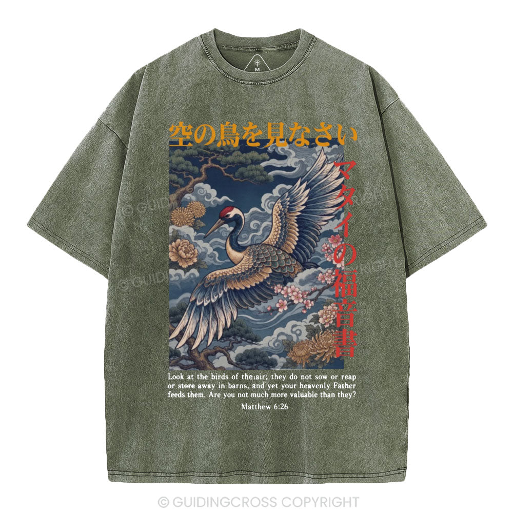 Look At The Birds Christian Washed T-Shirt