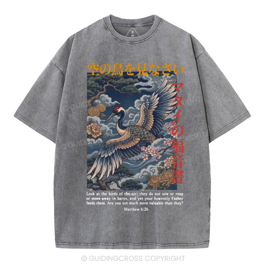 Look At The Birds Christian Washed T-Shirt