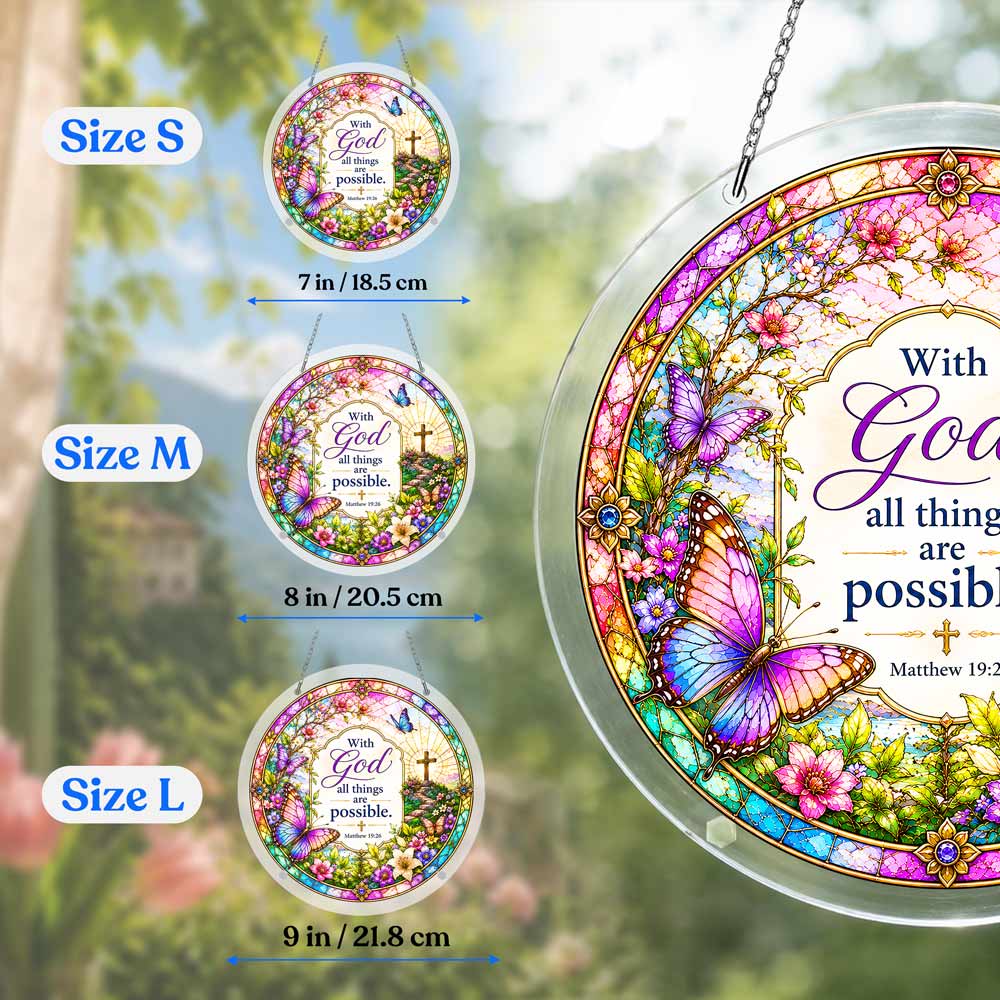Acrylic Jigsaw Puzzle Suncatcher - Matthew 19:26