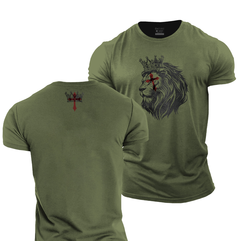 Lion Cross Cotton T-Shirt