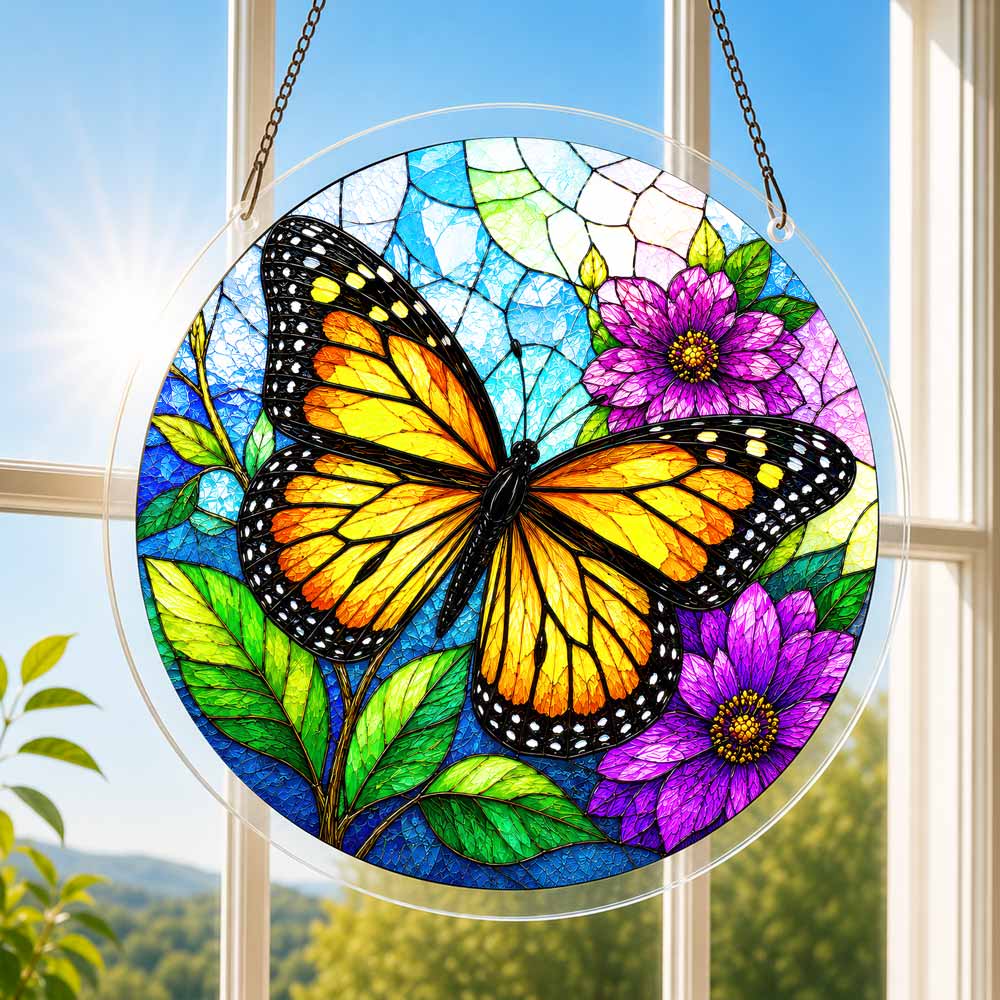 Acrylic Jigsaw Puzzle Suncatcher - Monarch Butterfly