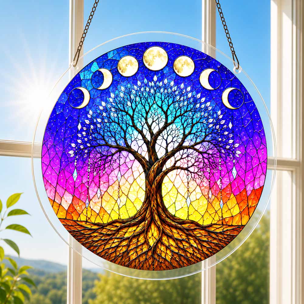 Acrylic Jigsaw Puzzle Suncatcher - Moonlit Tree