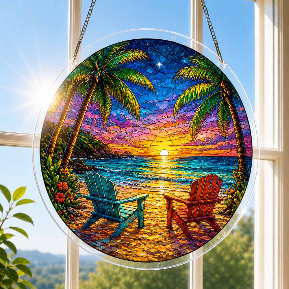 Acrylic Jigsaw Puzzle Suncatcher - Paradise View