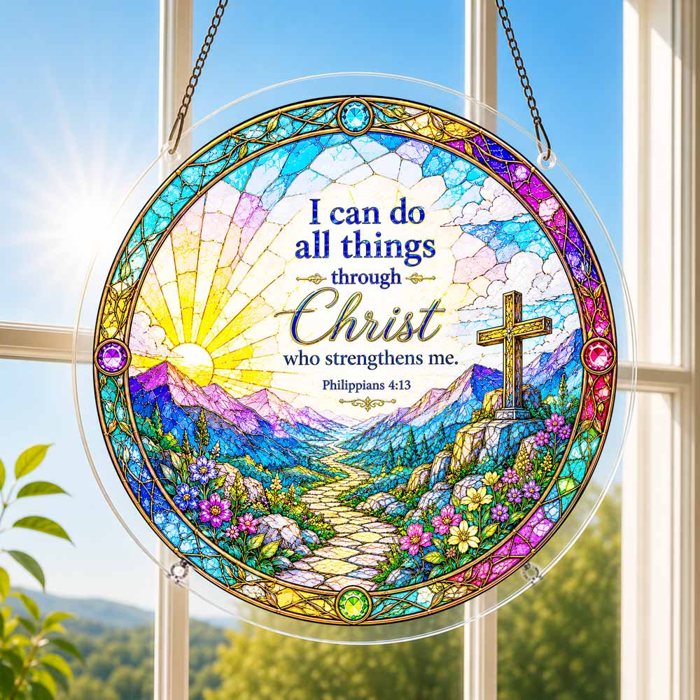 Acrylic Jigsaw Puzzle Suncatcher - Philippians 4:13