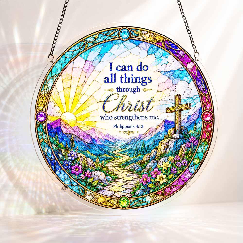 Acrylic Jigsaw Puzzle Suncatcher - Philippians 4:13
