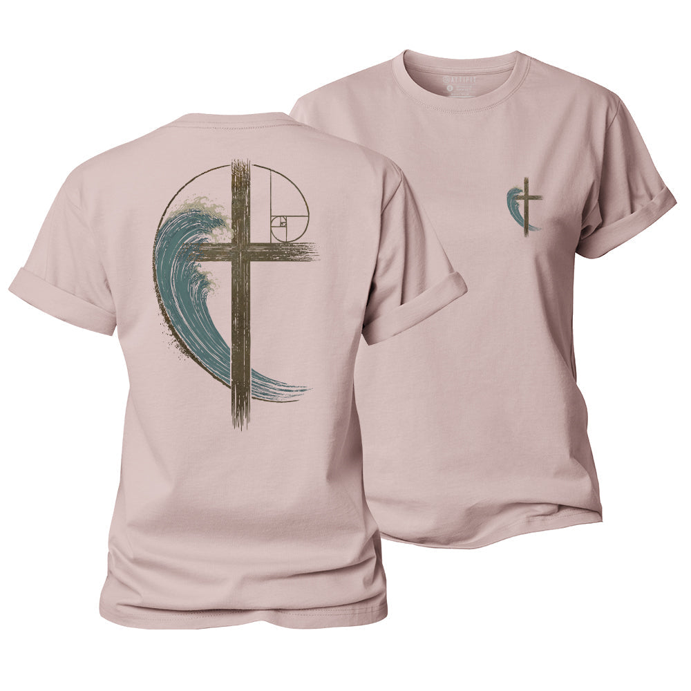 Wave Cross Women's Cotton T-Shirt