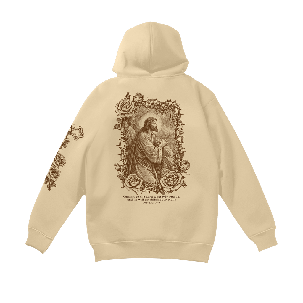 Proverbs 16:3 Hoodie - Cream