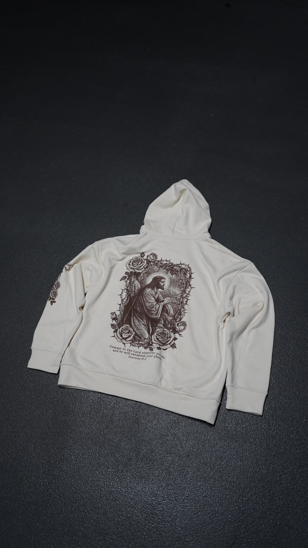 Proverbs 16:3 Hoodie - Cream