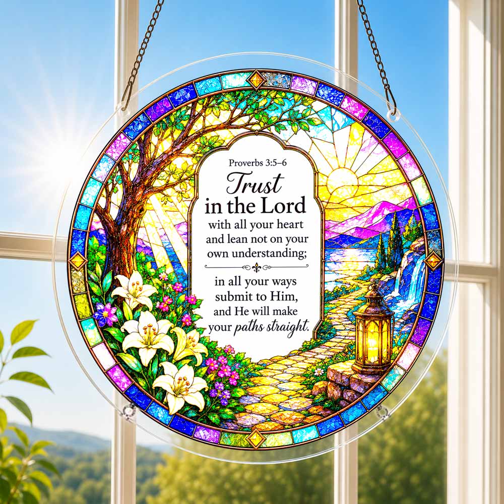 Acrylic Jigsaw Puzzle Suncatcher - The Proverbs 3:5-6