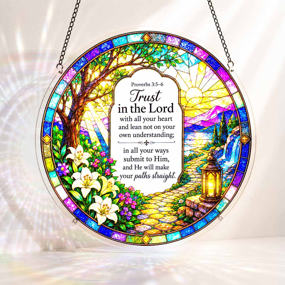 Acrylic Jigsaw Puzzle Suncatcher - The Proverbs 3:5-6