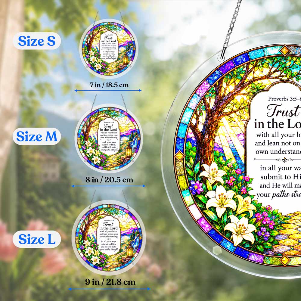 Acrylic Jigsaw Puzzle Suncatcher - The Proverbs 3:5-6