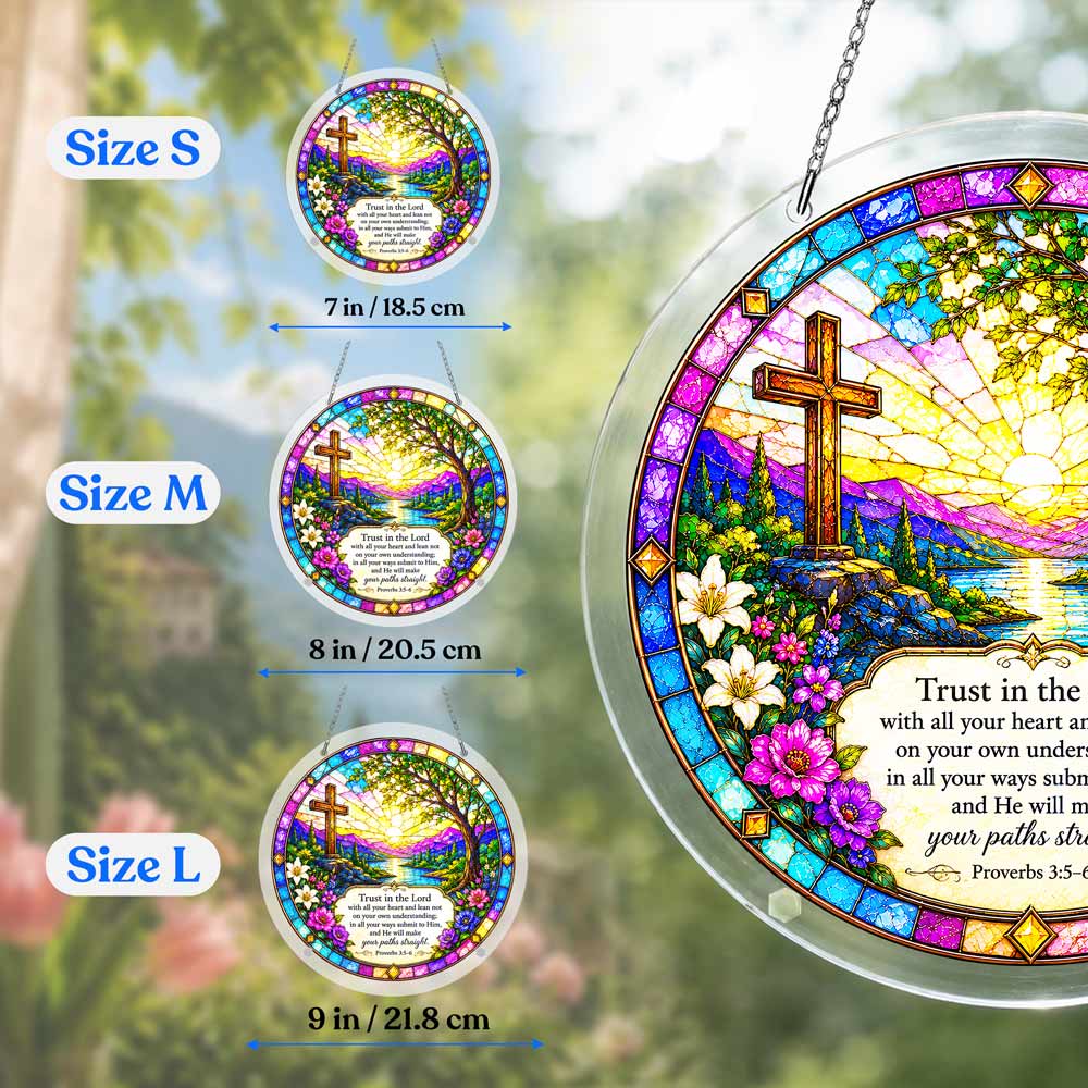 Acrylic Jigsaw Puzzle Suncatcher - Proverbs 3:5-6