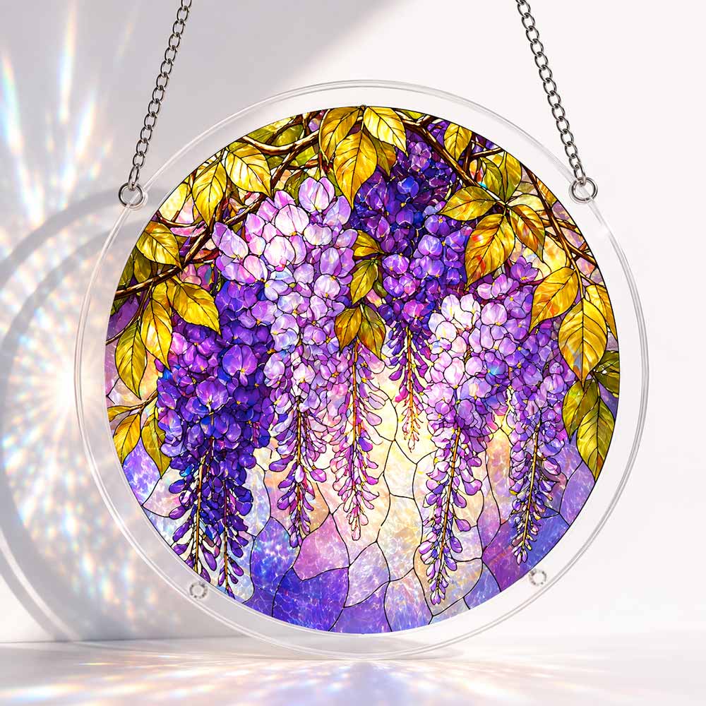 Acrylic Jigsaw Puzzle Suncatcher - Purple Cascade