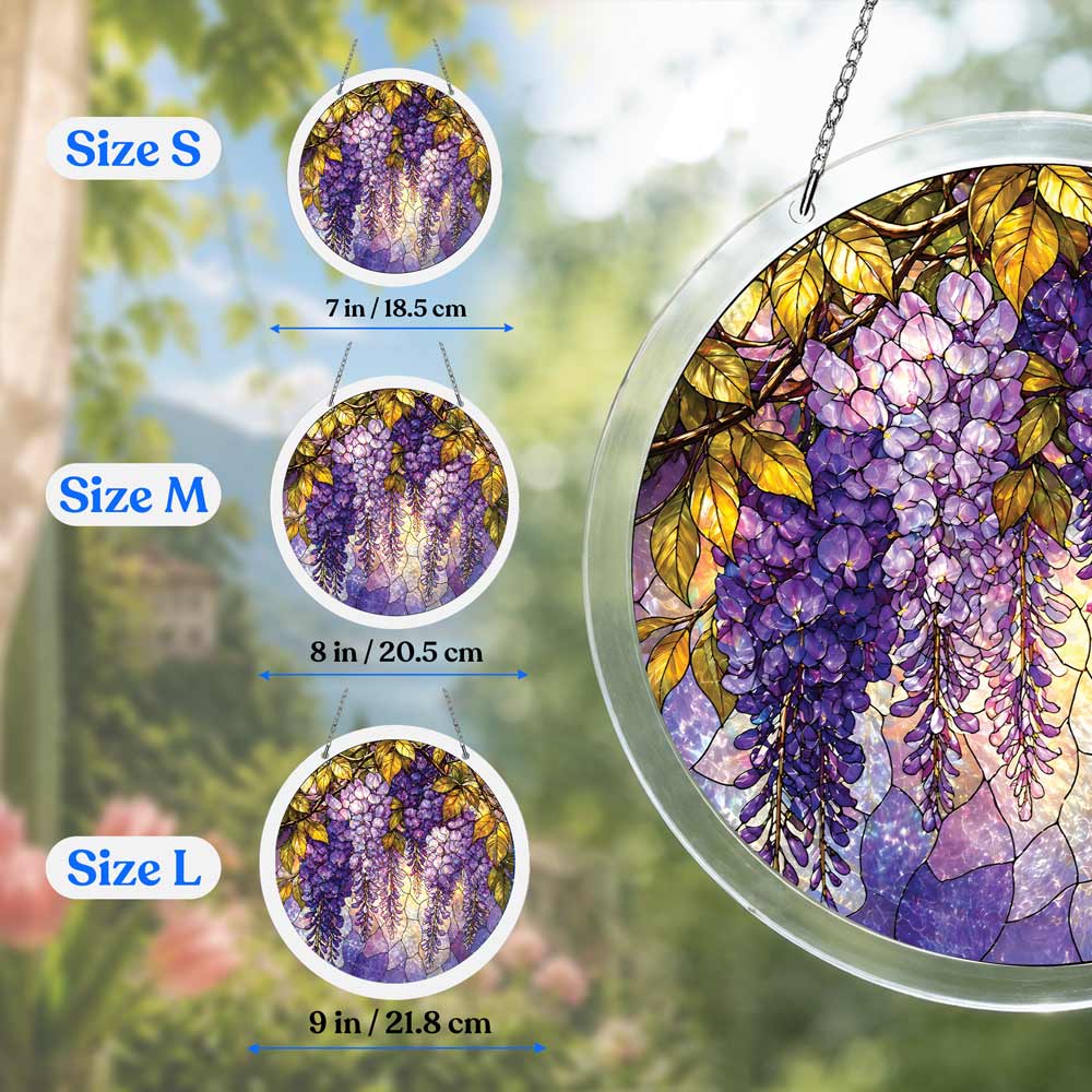Acrylic Jigsaw Puzzle Suncatcher - Purple Cascade