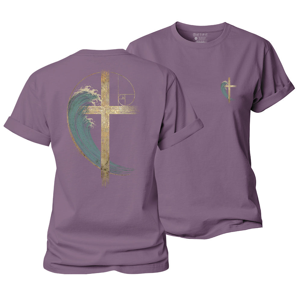 Wave Cross Women's Cotton T-Shirt
