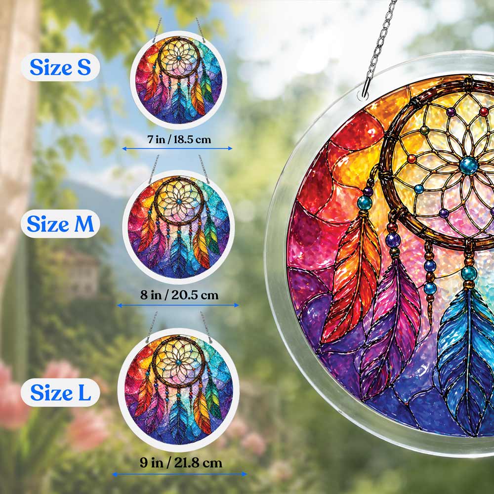 Acrylic Jigsaw Puzzle Suncatcher - Rainbow Dreamcatcher