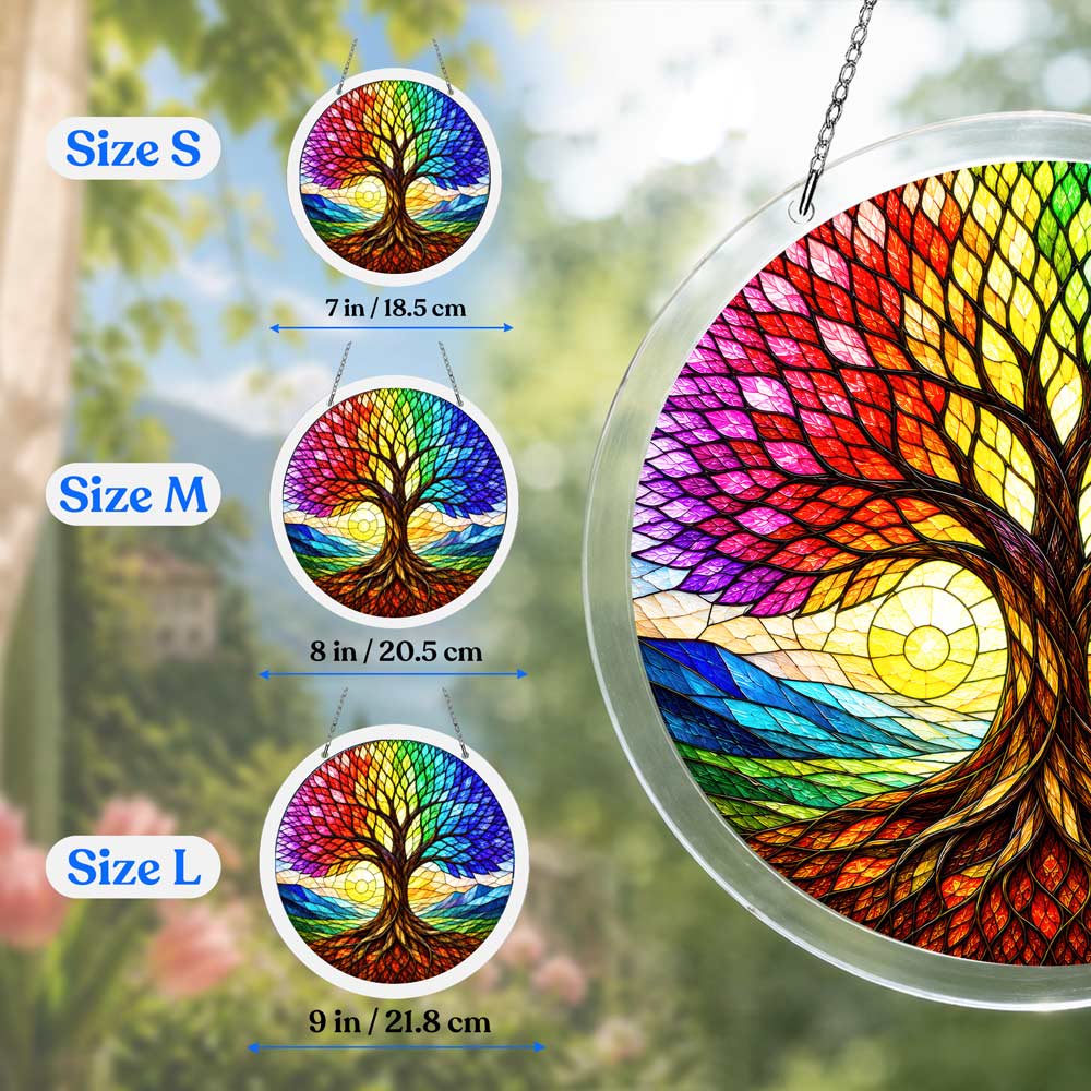 Acrylic Jigsaw Puzzle Suncatcher - Rainbow Tree