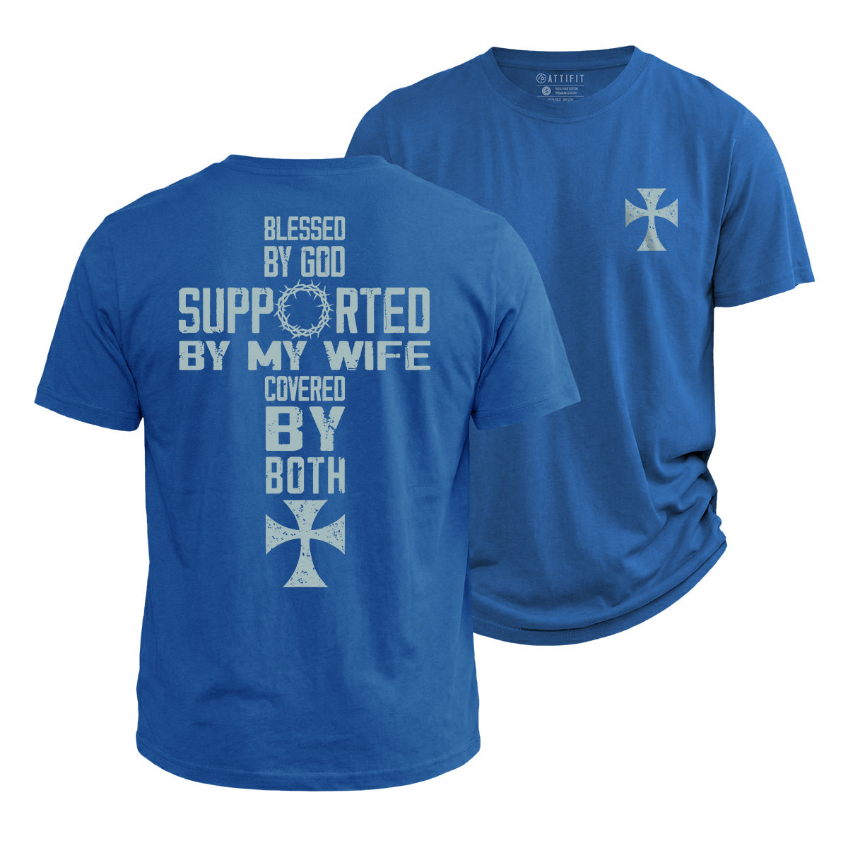 Covered By God And Wife Cotton T-Shirt
