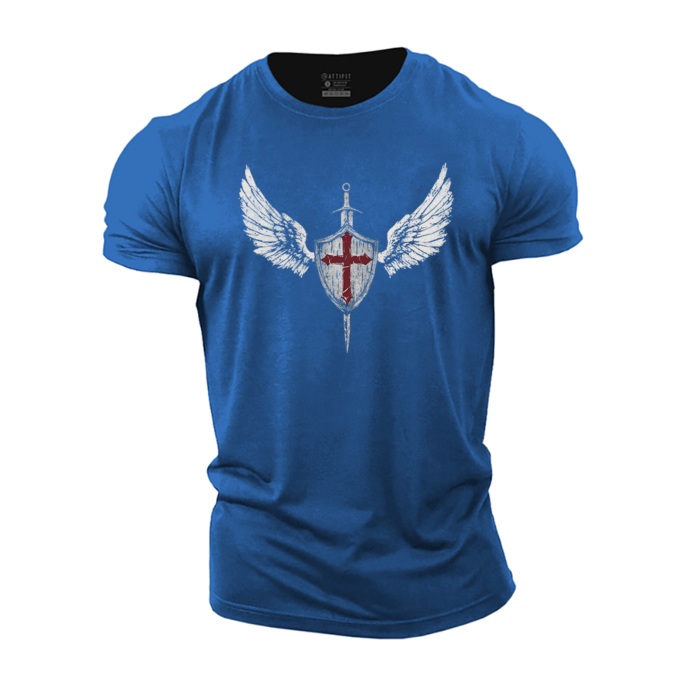 Knight Shield Cross Cotton T-Shirt