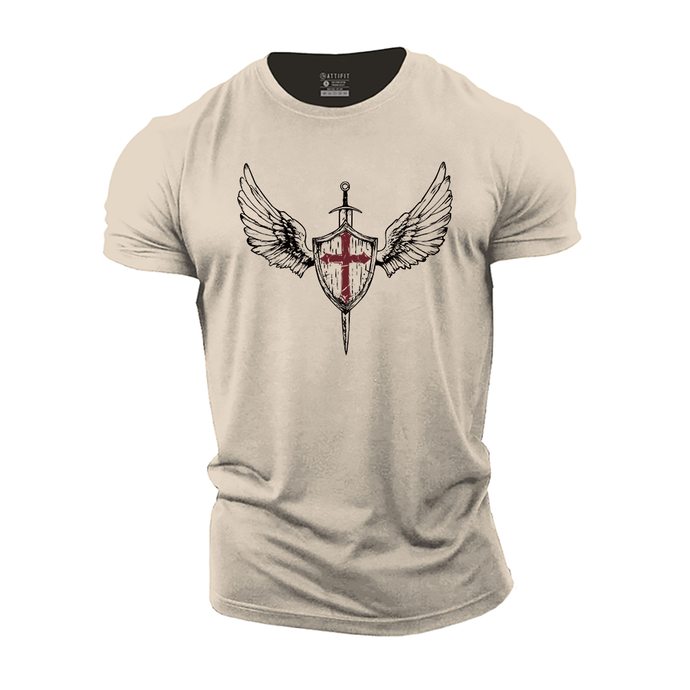 Knight Shield Cross Cotton T-Shirt