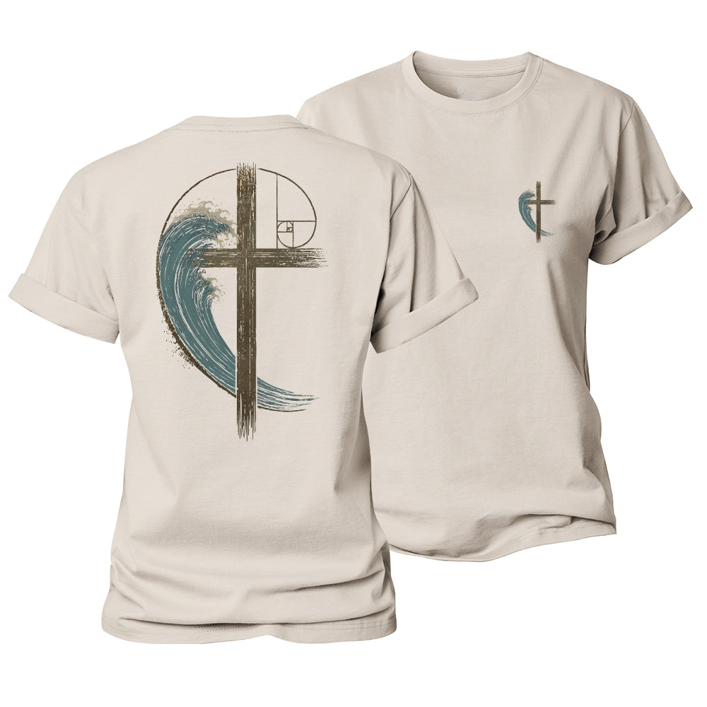 Wave Cross Women's Cotton T-Shirt