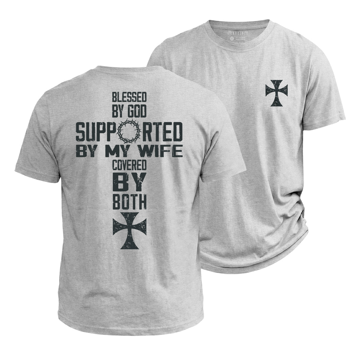 Covered By God And Wife Cotton T-Shirt