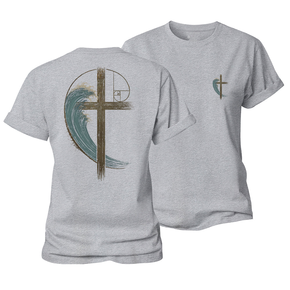 Wave Cross Women's Cotton T-Shirt