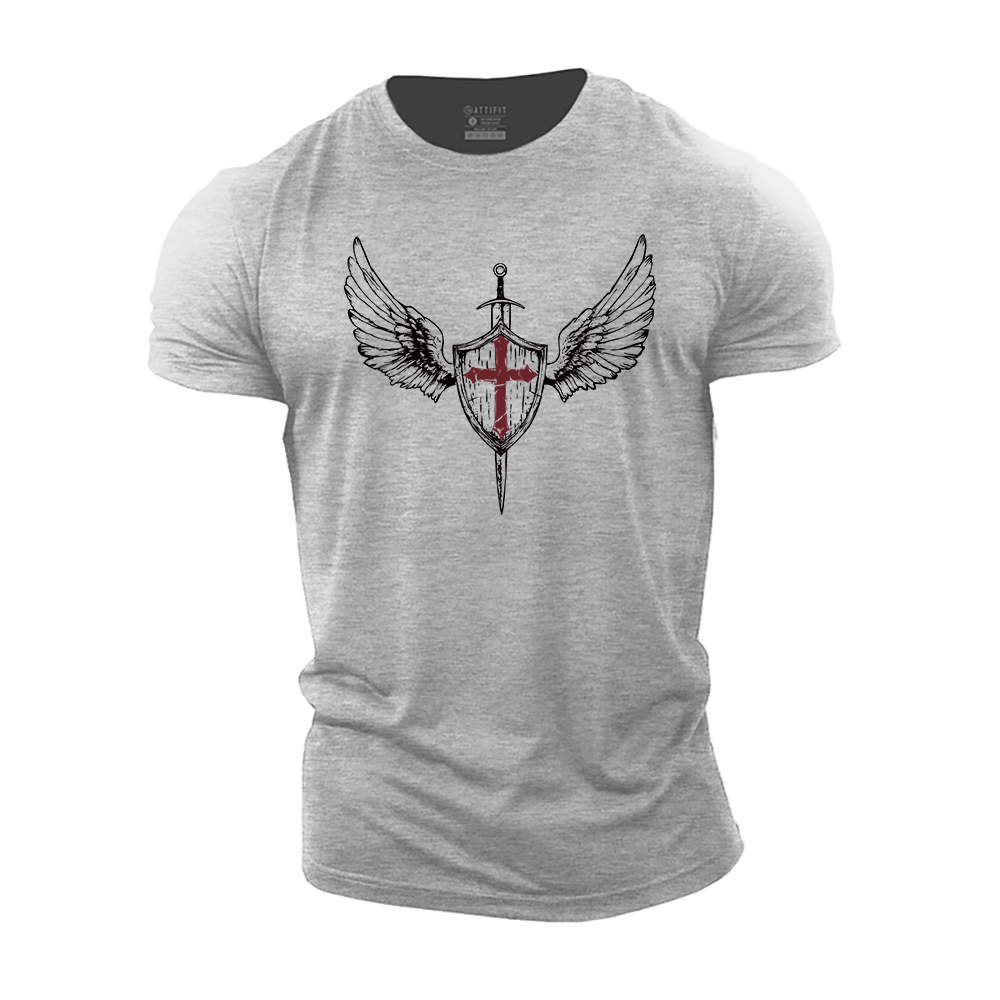 Knight Shield Cross Cotton T-Shirt
