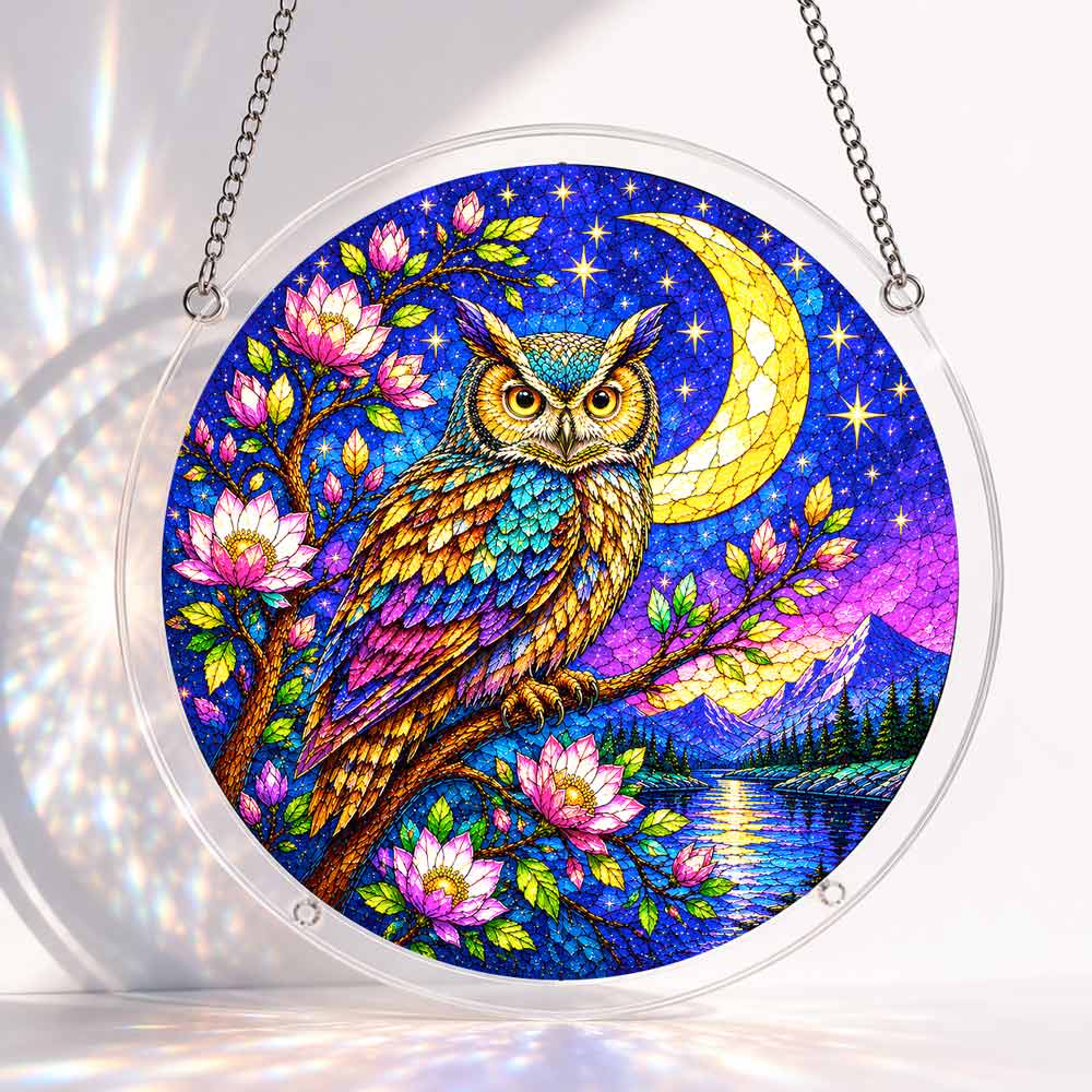 Acrylic Jigsaw Puzzle Suncatcher - Starlit Owl