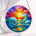 Acrylic Jigsaw Puzzle Suncatcher - Sunset Waves