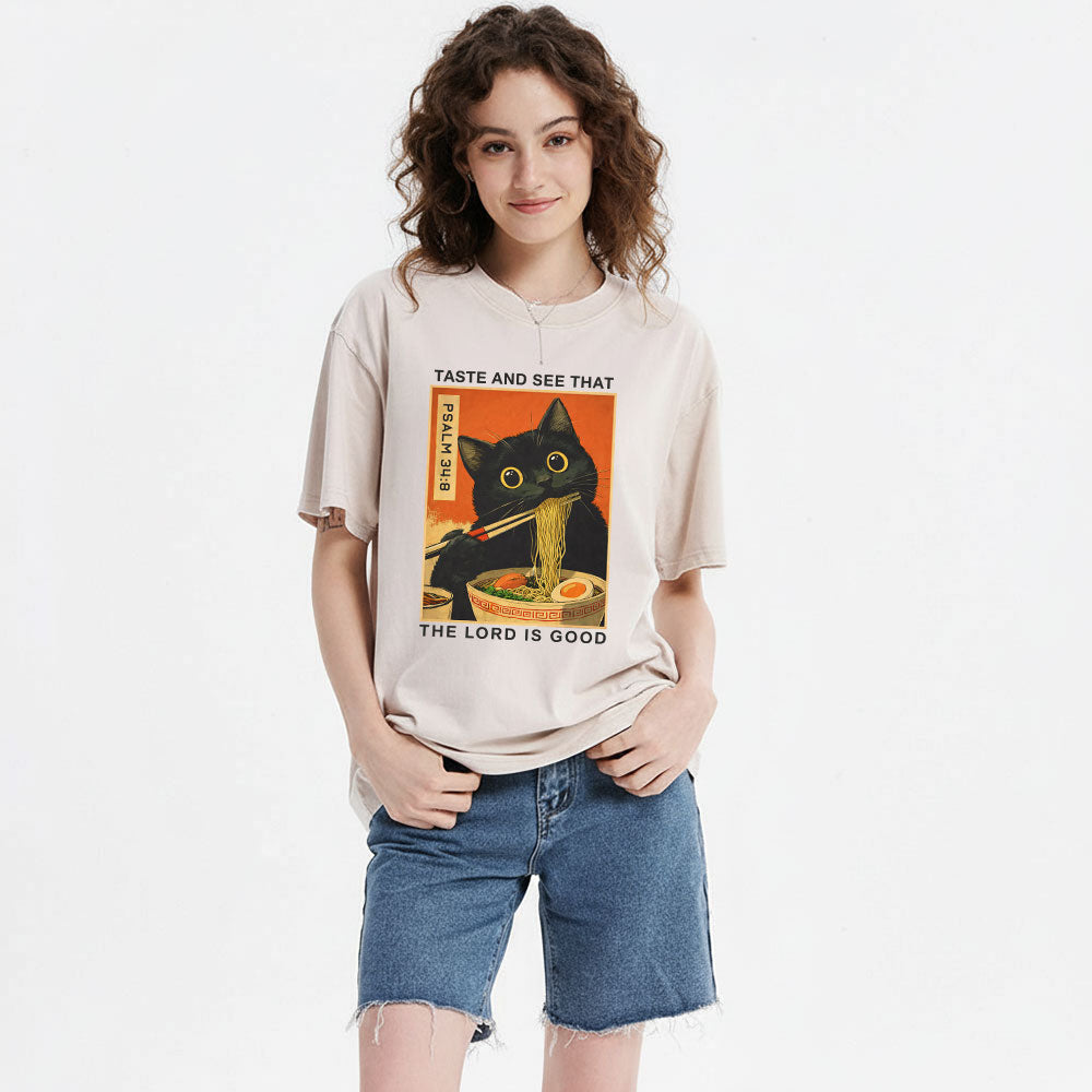 Taste And See That The Lord Is Good Christian Washed T-Shirt