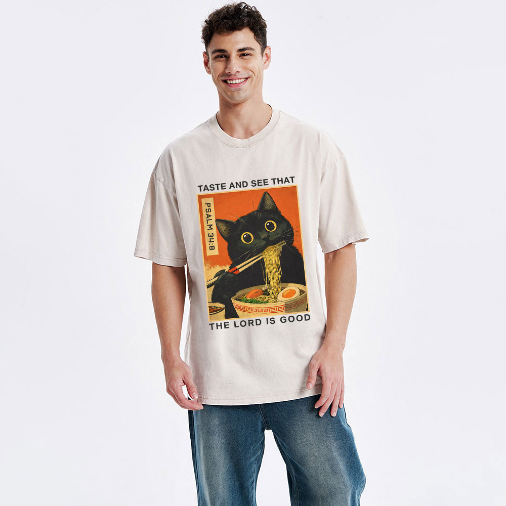 Taste And See That The Lord Is Good Christian Washed T-Shirt