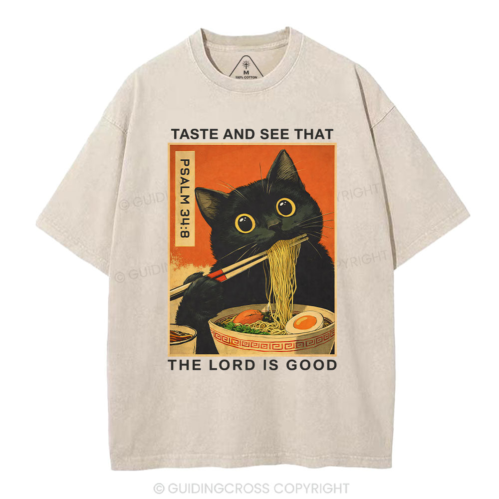 Taste And See That The Lord Is Good Christian Washed T-Shirt