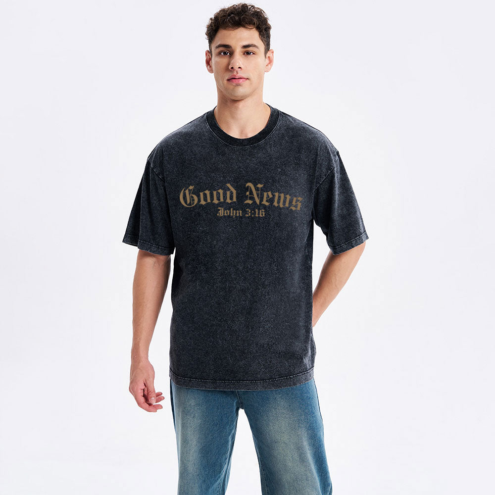 The Good News Christian Washed T-Shirt